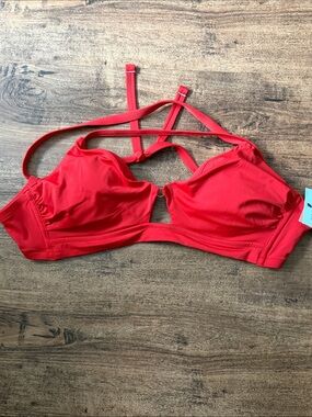 Target Red Strappy Bralette Swim Top